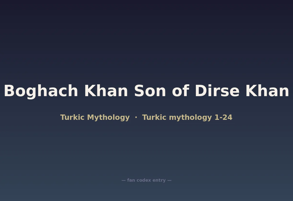 Boghach Khan Son of Dirse Khan